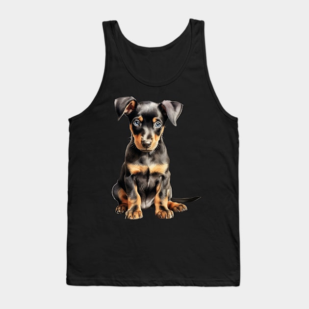 Puppy Doberman Pinscher Tank Top by DavidBriotArt